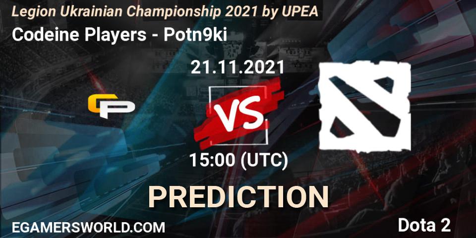 Codeine Players - Potn9ki: Maç tahminleri. 23.11.2021 at 12:00, Dota 2, Legion Ukrainian Championship 2021 by UPEA