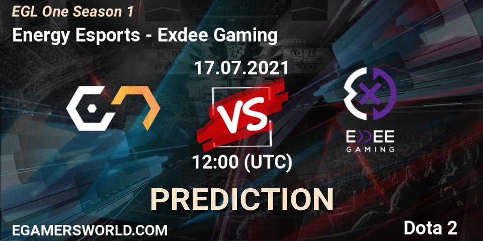 Energy Esports - Exdee Gaming: Maç tahminleri. 17.07.2021 at 12:05, Dota 2, EGL One Season 1