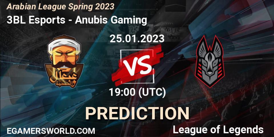 3BL Esports - Anubis Gaming: Maç tahminleri. 02.02.23, LoL, Arabian League Spring 2023