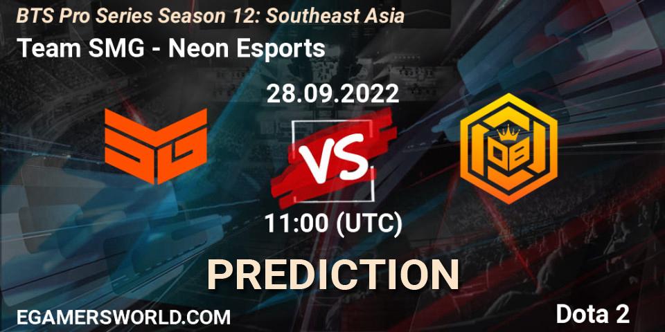 Team SMG - Neon Esports: Maç tahminleri. 28.09.22, Dota 2, BTS Pro Series Season 12: Southeast Asia
