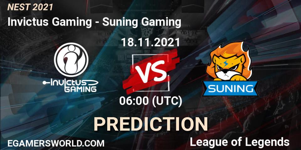 Invictus Gaming - Suning Gaming: Maç tahminleri. 18.11.2021 at 06:00, LoL, NEST 2021