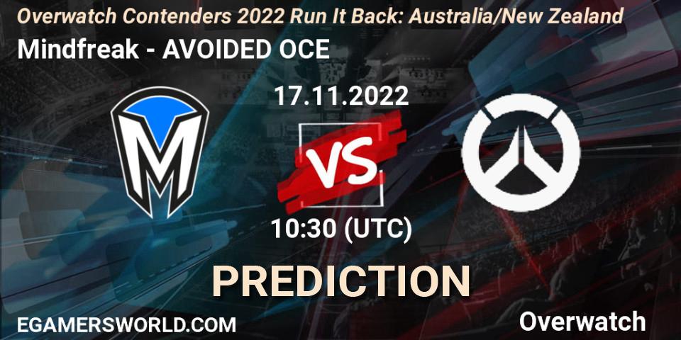 Mindfreak - AVOIDED OCE: Maç tahminleri. 17.11.2022 at 08:45, Overwatch, Overwatch Contenders 2022 - Australia/New Zealand - November