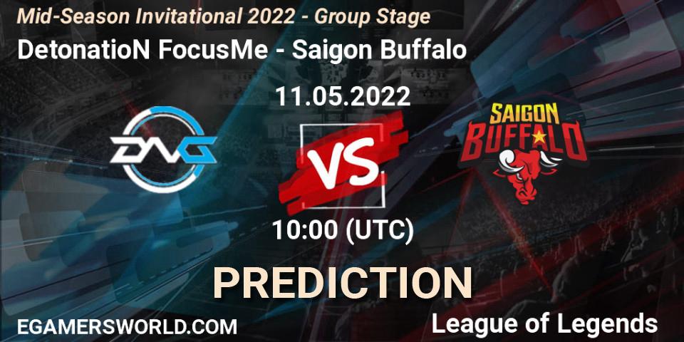DetonatioN FocusMe - Saigon Buffalo: Maç tahminleri. 11.05.2022 at 10:20, LoL, Mid-Season Invitational 2022 - Group Stage