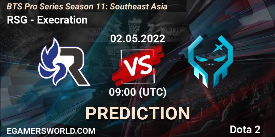 RSG - Execration: Maç tahminleri. 02.05.2022 at 09:19, Dota 2, BTS Pro Series Season 11: Southeast Asia