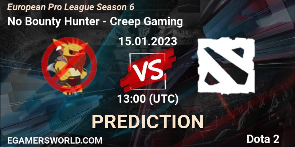 No Bounty Hunter - Creep Gaming: Maç tahminleri. 15.01.23, Dota 2, European Pro League Season 6