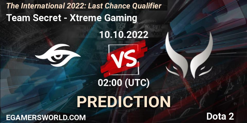 Team Secret - Xtreme Gaming: Maç tahminleri. 10.10.2022 at 02:00, Dota 2, The International 2022: Last Chance Qualifier