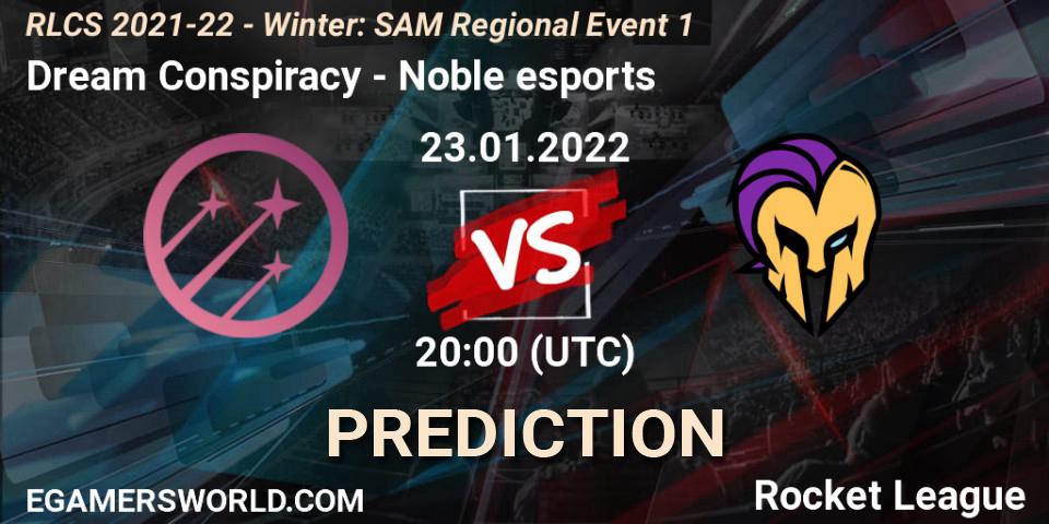 Dream Conspiracy - Noble esports: Maç tahminleri. 23.01.2022 at 20:00, Rocket League, RLCS 2021-22 - Winter: SAM Regional Event 1
