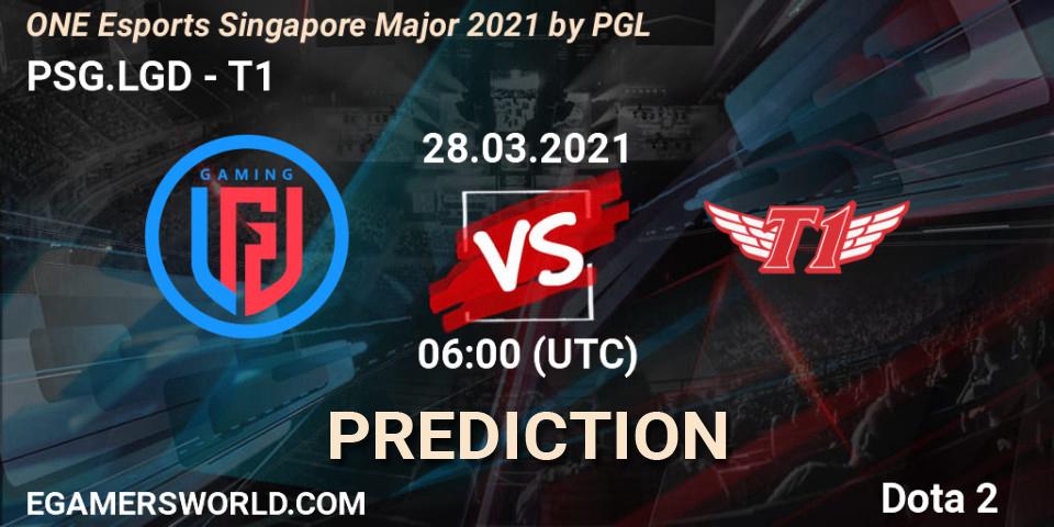 PSG.LGD - T1: Maç tahminleri. 28.03.2021 at 06:40, Dota 2, ONE Esports Singapore Major 2021
