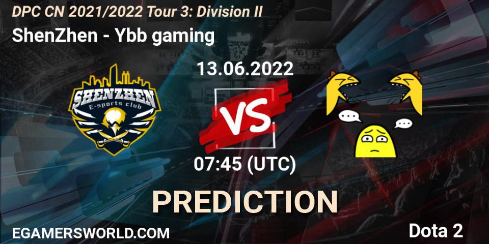 ShenZhen - Ybb gaming: Maç tahminleri. 13.06.22, Dota 2, DPC CN 2021/2022 Tour 3: Division II