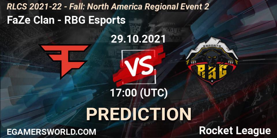 FaZe Clan - RBG Esports: Maç tahminleri. 29.10.21, Rocket League, RLCS 2021-22 - Fall: North America Regional Event 2