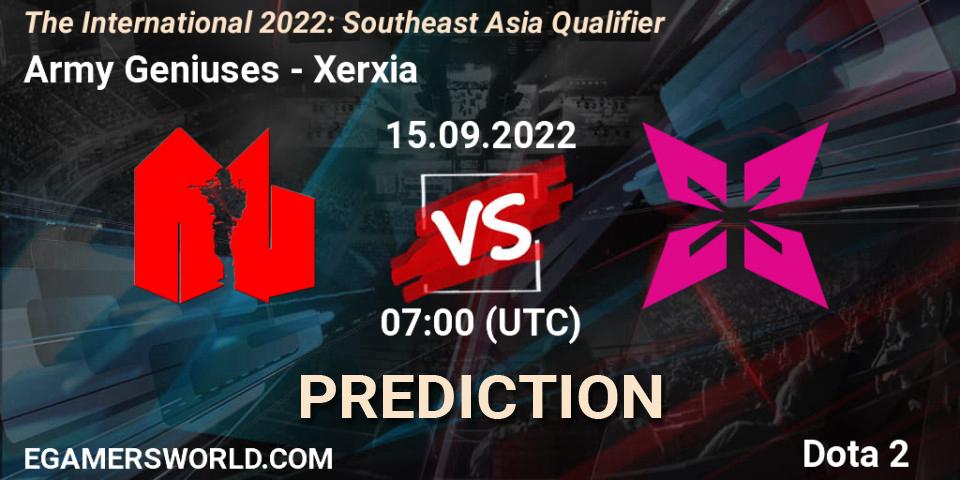 Army Geniuses - Xerxia: Maç tahminleri. 15.09.2022 at 06:24, Dota 2, The International 2022: Southeast Asia Qualifier