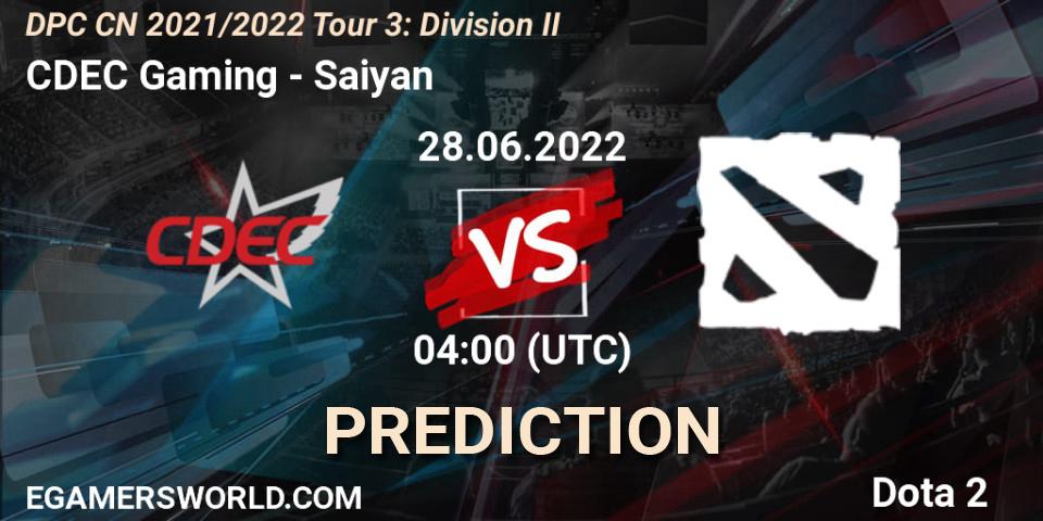 CDEC Gaming - Saiyan: Maç tahminleri. 28.06.22, Dota 2, DPC CN 2021/2022 Tour 3: Division II