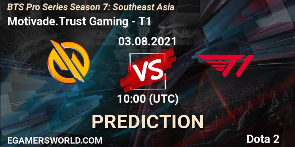 Motivade.Trust Gaming - T1: Maç tahminleri. 03.08.2021 at 10:31, Dota 2, BTS Pro Series Season 7: Southeast Asia