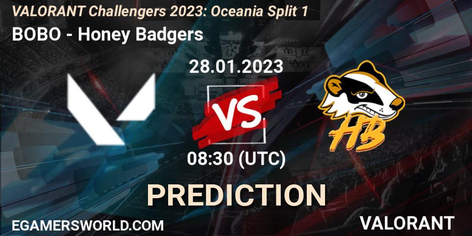 BOBO - Honey Badgers: Maç tahminleri. 28.01.2023 at 06:30, VALORANT, VALORANT Challengers 2023: Oceania Split 1