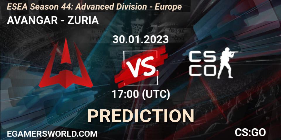 AVANGAR - ZURIA: Maç tahminleri. 08.02.23, CS2 (CS:GO), ESEA Season 44: Advanced Division - Europe