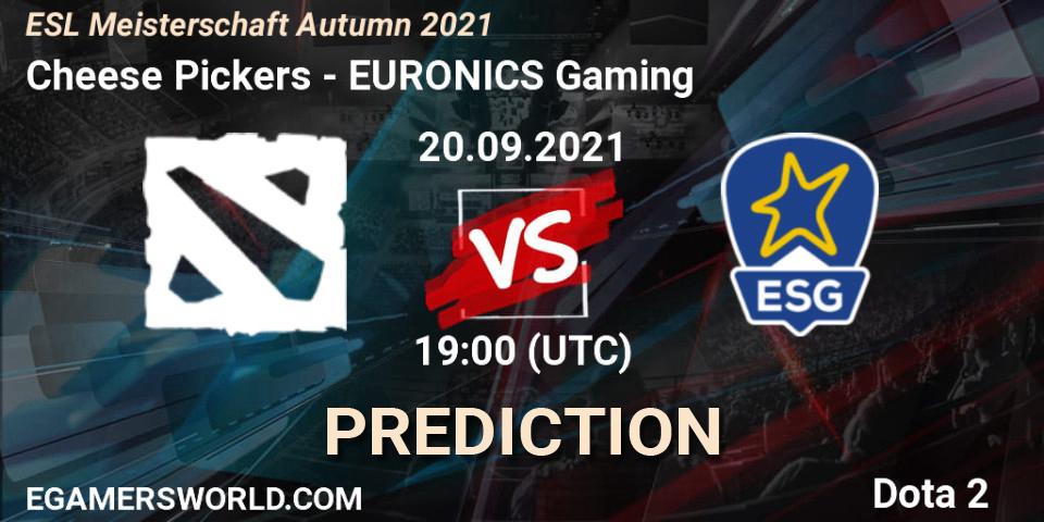 Cheese Pickers - EURONICS Gaming: Maç tahminleri. 20.09.2021 at 18:30, Dota 2, ESL Meisterschaft Autumn 2021