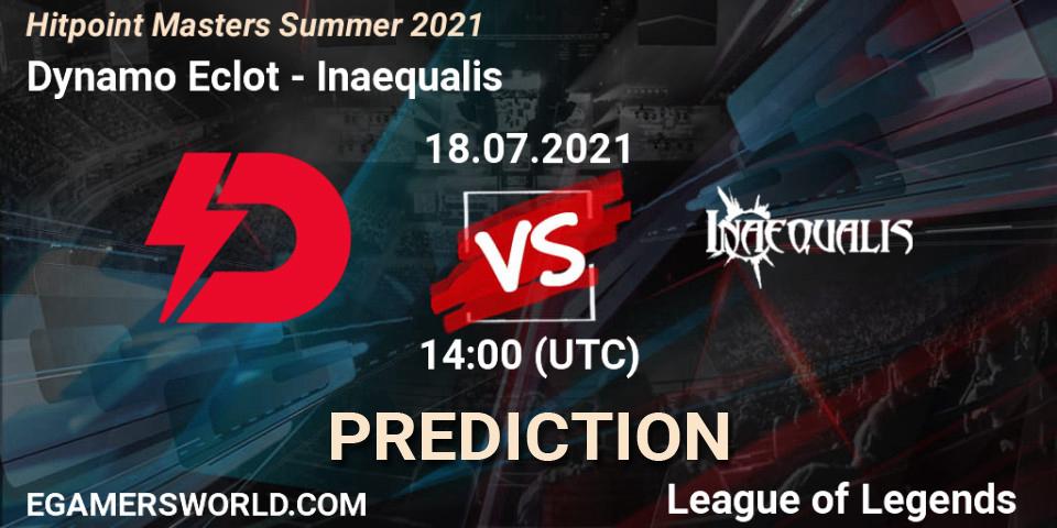 Dynamo Eclot - Inaequalis: Maç tahminleri. 18.07.2021 at 14:00, LoL, Hitpoint Masters Summer 2021