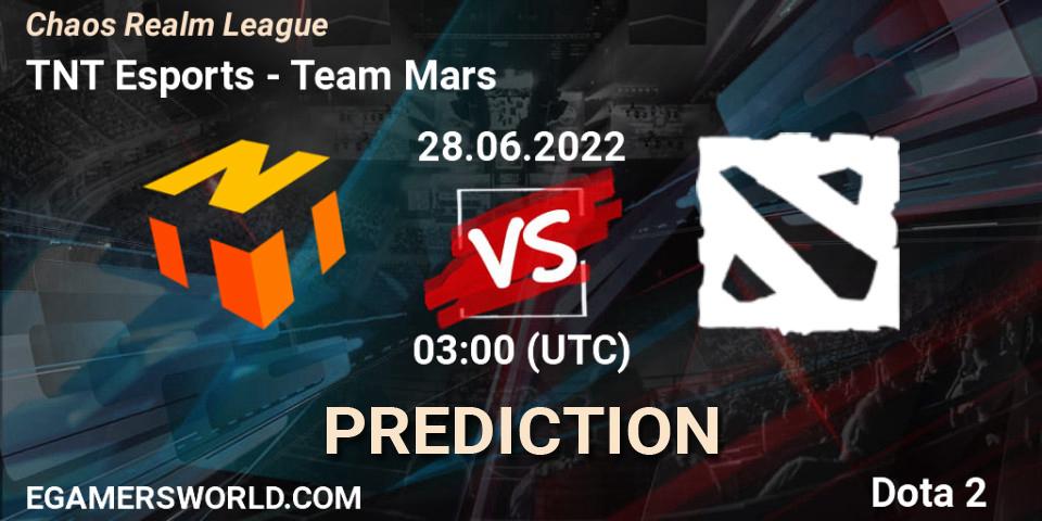 TNT Esports - Team Mars: Maç tahminleri. 28.06.2022 at 03:12, Dota 2, Chaos Realm League 
