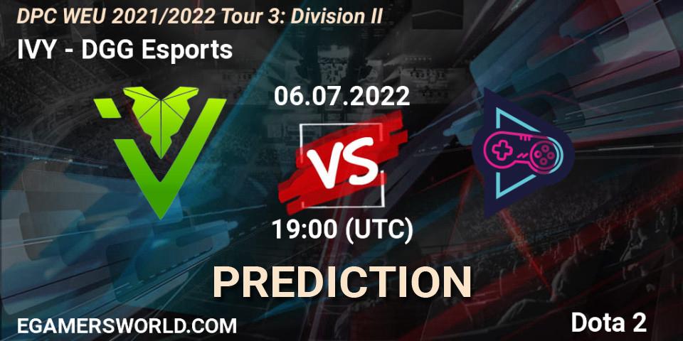 IVY - DGG Esports: Maç tahminleri. 06.07.2022 at 19:01, Dota 2, DPC WEU 2021/2022 Tour 3: Division II