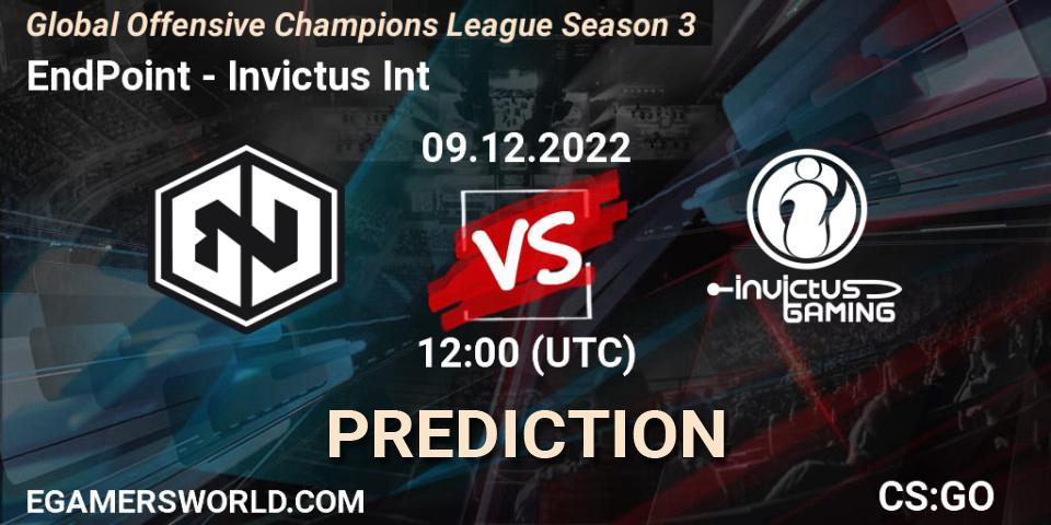 EndPoint - Invictus Int: Maç tahminleri. 09.12.2022 at 12:00, Counter-Strike (CS2), Global Offensive Champions League Season 3