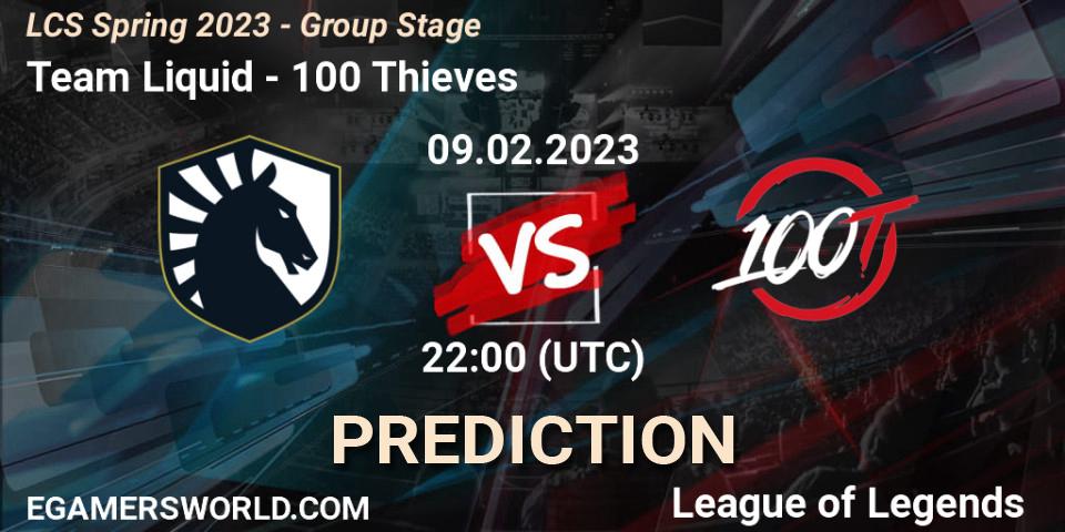 Team Liquid - 100 Thieves: Maç tahminleri. 10.02.23, LoL, LCS Spring 2023 - Group Stage
