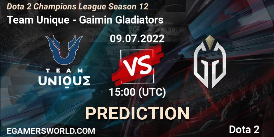 Team Unique - Gaimin Gladiators: Maç tahminleri. 09.07.22, Dota 2, Dota 2 Champions League Season 12