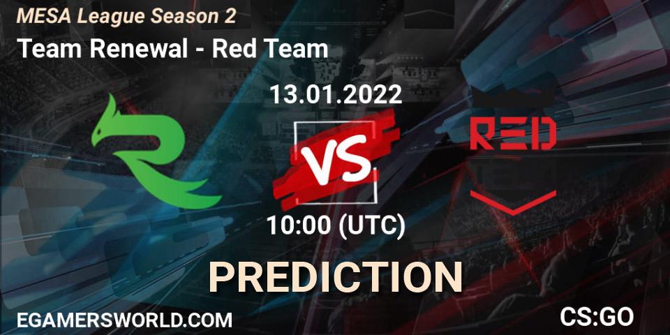 Team Renewal - Red Team: Maç tahminleri. 13.01.2022 at 10:00, Counter-Strike (CS2), MESA League Season 2