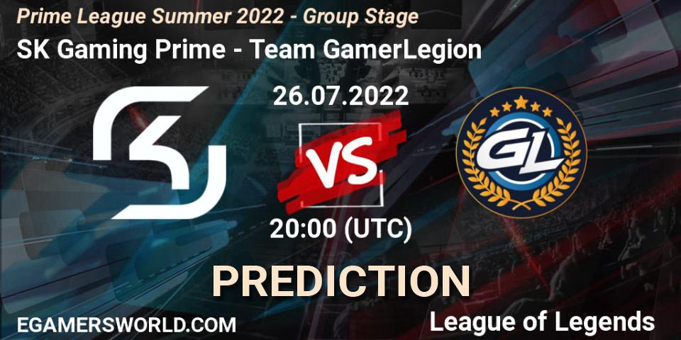 SK Gaming Prime - Team GamerLegion: Maç tahminleri. 26.07.2022 at 20:00, LoL, Prime League Summer 2022 - Group Stage
