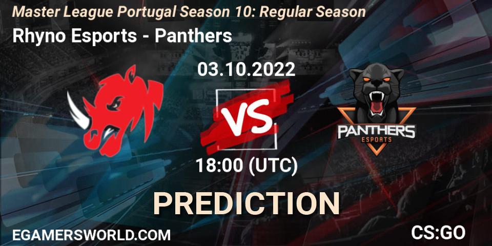 Rhyno Esports - Panthers: Maç tahminleri. 03.10.2022 at 18:00, Counter-Strike (CS2), Master League Portugal Season 10: Regular Season