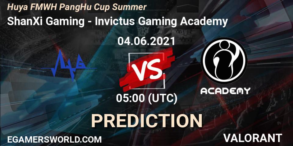 ShanXi Gaming - Invictus Gaming Academy: Maç tahminleri. 04.06.2021 at 05:00, VALORANT, Huya FMWH PangHu Cup Summer