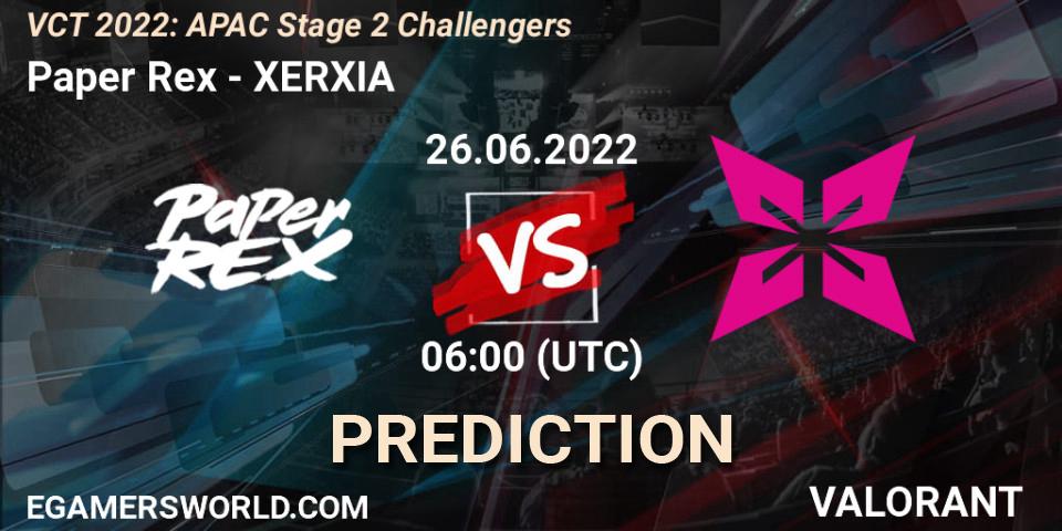 Paper Rex - XERXIA: Maç tahminleri. 26.06.2022 at 06:40, VALORANT, VCT 2022: APAC Stage 2 Challengers