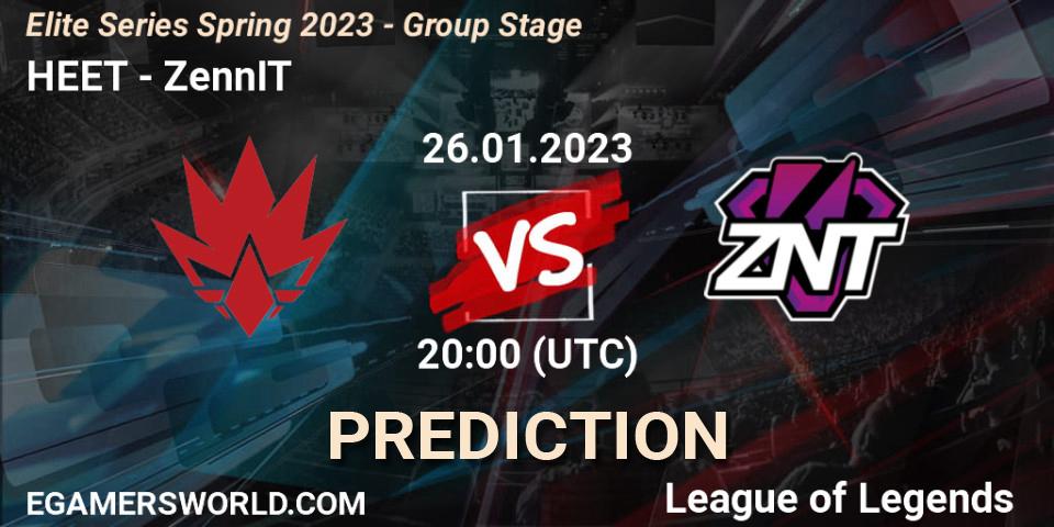 HEET - ZennIT: Maç tahminleri. 26.01.2023 at 20:00, LoL, Elite Series Spring 2023 - Group Stage