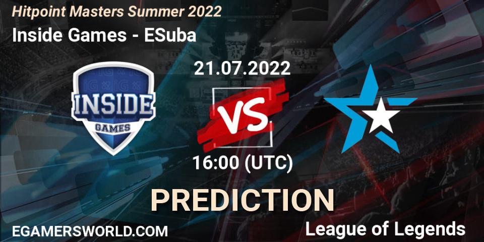 Inside Games - ESuba: Maç tahminleri. 21.07.2022 at 16:30, LoL, Hitpoint Masters Summer 2022