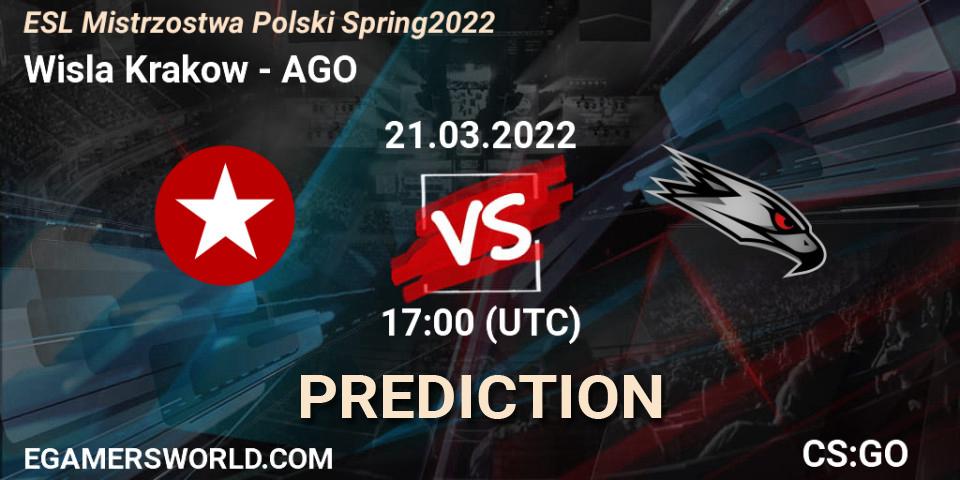 Wisla Krakow - AGO: Maç tahminleri. 21.03.2022 at 17:00, Counter-Strike (CS2), ESL Mistrzostwa Polski Spring 2022