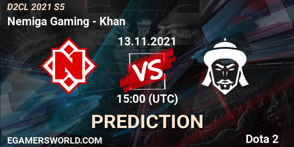 Nemiga Gaming - Khan: Maç tahminleri. 13.11.21, Dota 2, Dota 2 Champions League 2021 Season 5