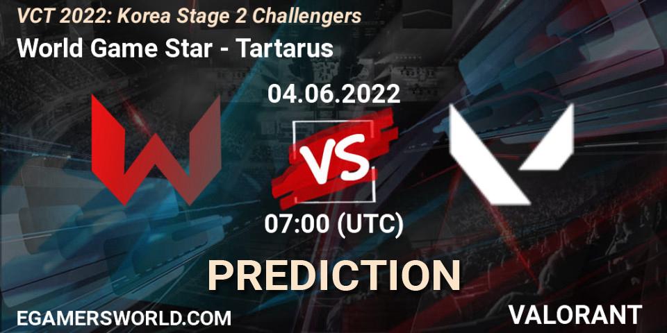 World Game Star - Tartarus: Maç tahminleri. 04.06.2022 at 07:00, VALORANT, VCT 2022: Korea Stage 2 Challengers