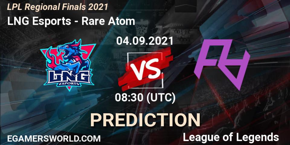 LNG Esports - Rare Atom: Maç tahminleri. 04.09.2021 at 08:00, LoL, LPL Regional Finals 2021