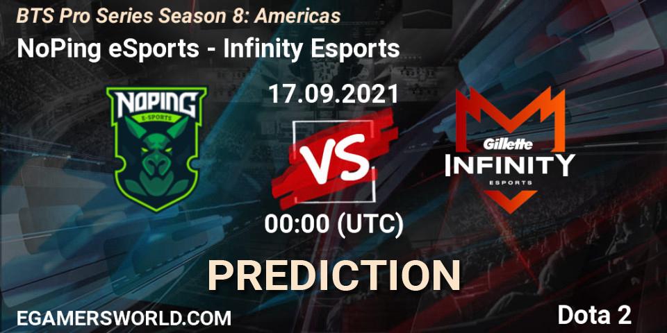 NoPing eSports - Infinity Esports: Maç tahminleri. 17.09.2021 at 01:31, Dota 2, BTS Pro Series Season 8: Americas