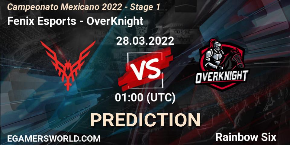 Fenix Esports - OverKnight: Maç tahminleri. 28.03.2022 at 01:00, Rainbow Six, Campeonato Mexicano 2022 - Stage 1