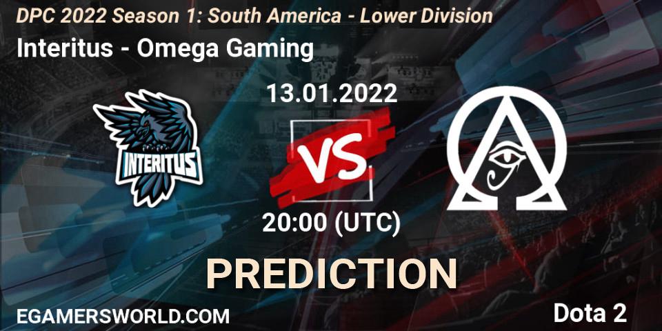 Interitus - Omega Gaming: Maç tahminleri. 13.01.2022 at 20:00, Dota 2, DPC 2022 Season 1: South America - Lower Division