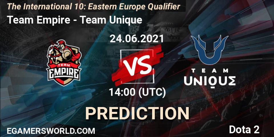 Team Empire - Team Unique: Maç tahminleri. 24.06.2021 at 15:45, Dota 2, The International 10: Eastern Europe Qualifier
