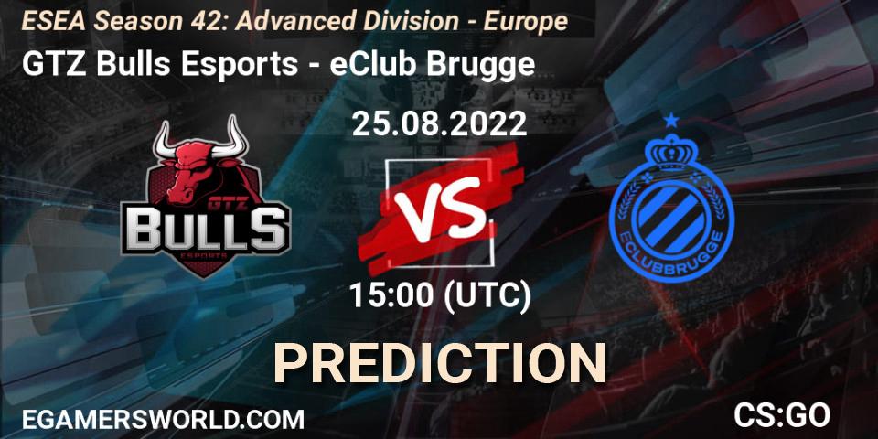 GTZ Bulls Esports - eClub Brugge: Maç tahminleri. 25.08.2022 at 15:00, Counter-Strike (CS2), ESEA Season 42: Advanced Division - Europe