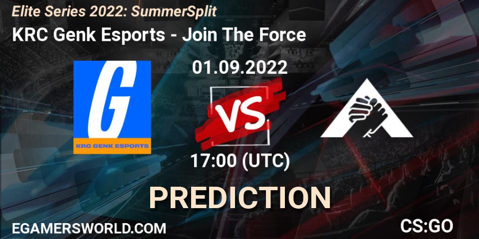 KRC Genk Esports - JoinTheForce: Maç tahminleri. 01.09.2022 at 17:00, Counter-Strike (CS2), Elite Series 2022: Summer Split