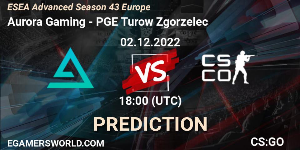 Aurora - PGE Turow Zgorzelec: Maç tahminleri. 02.12.22, CS2 (CS:GO), ESEA Season 43: Advanced Division - Europe