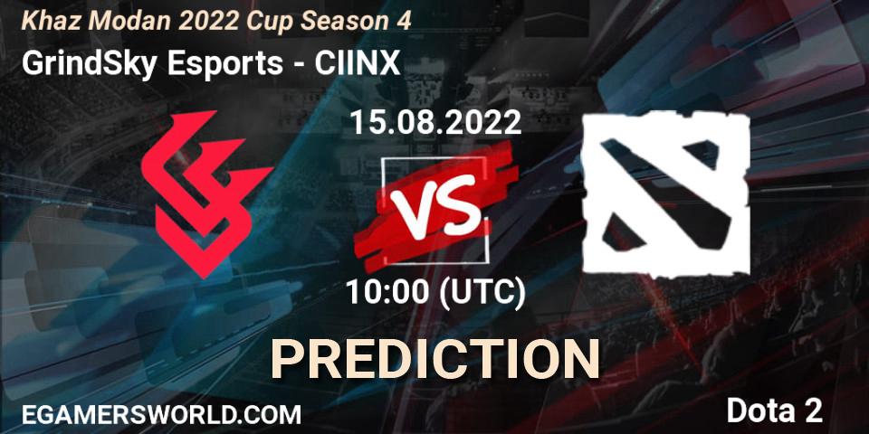 GrindSky Esports - CIINX: Maç tahminleri. 15.08.2022 at 09:59, Dota 2, Khaz Modan 2022 Cup Season 4