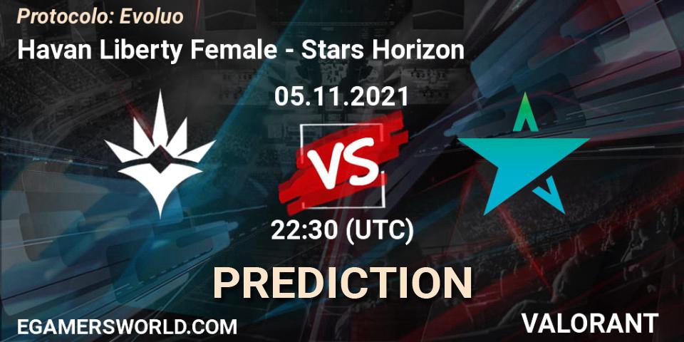 Havan Liberty Female - Stars Horizon: Maç tahminleri. 05.11.2021 at 22:30, VALORANT, Protocolo: Evolução