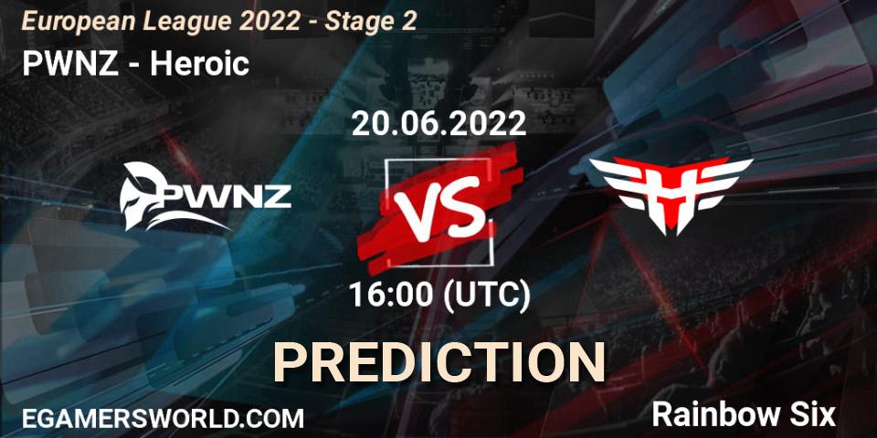 PWNZ - Heroic: Maç tahminleri. 20.06.2022 at 16:00, Rainbow Six, European League 2022 - Stage 2