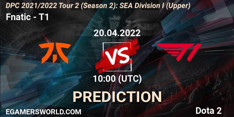 Fnatic - T1: Maç tahminleri. 20.04.2022 at 10:26, Dota 2, DPC 2021/2022 Tour 2 (Season 2): SEA Division I (Upper)