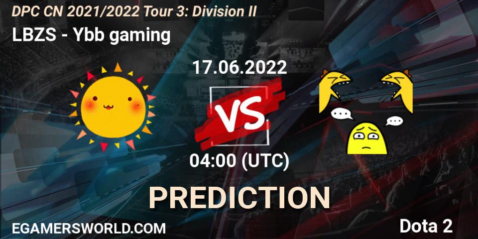 LBZS - Ybb gaming: Maç tahminleri. 17.06.2022 at 04:02, Dota 2, DPC CN 2021/2022 Tour 3: Division II
