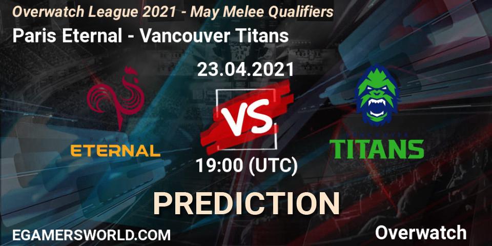 Paris Eternal - Vancouver Titans: Maç tahminleri. 23.04.2021 at 19:00, Overwatch, Overwatch League 2021 - May Melee Qualifiers